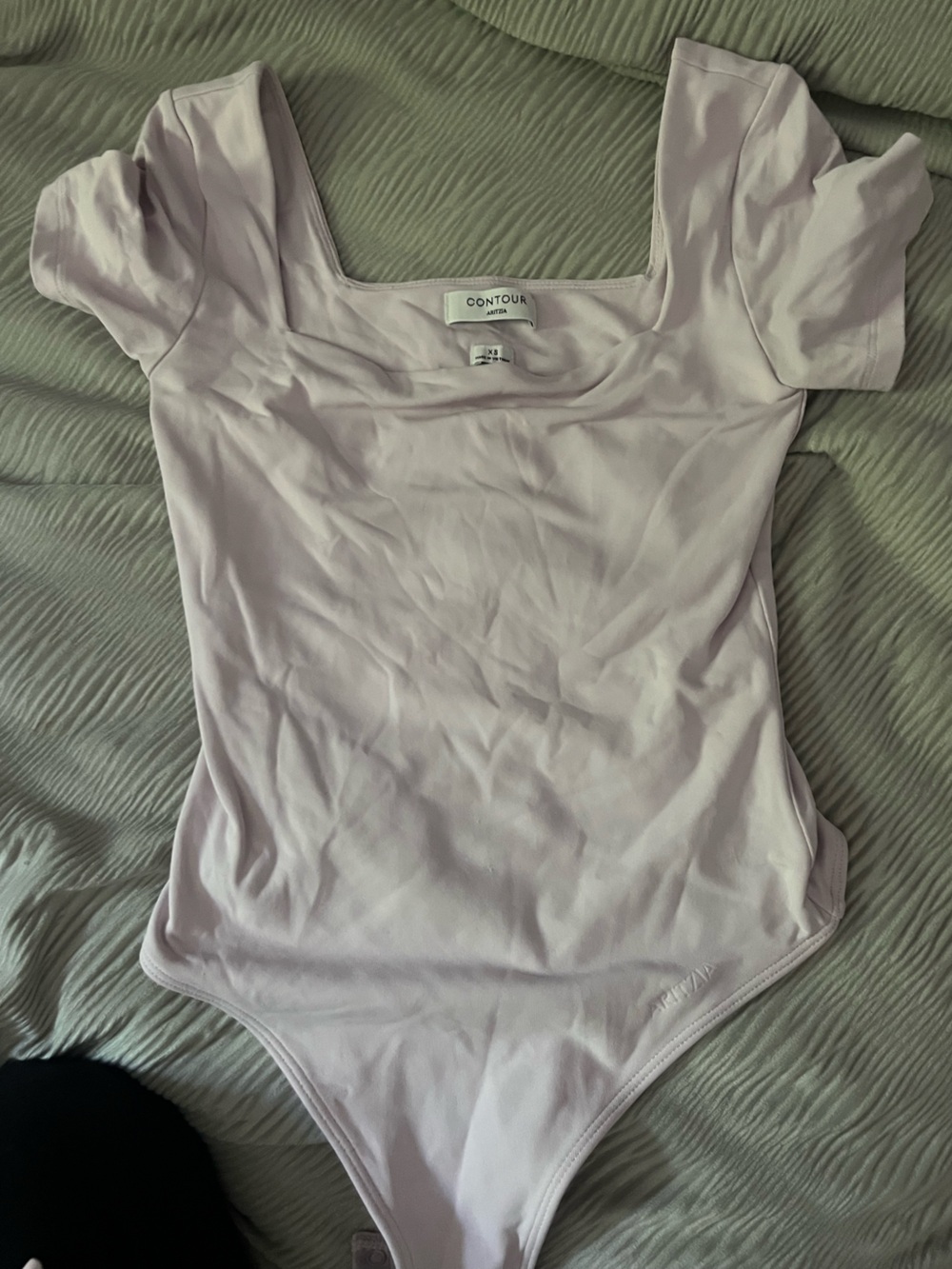 Aritzia Babaton Pink Squareneck Short Sleeve Bodysuit - Picture 2 of 4